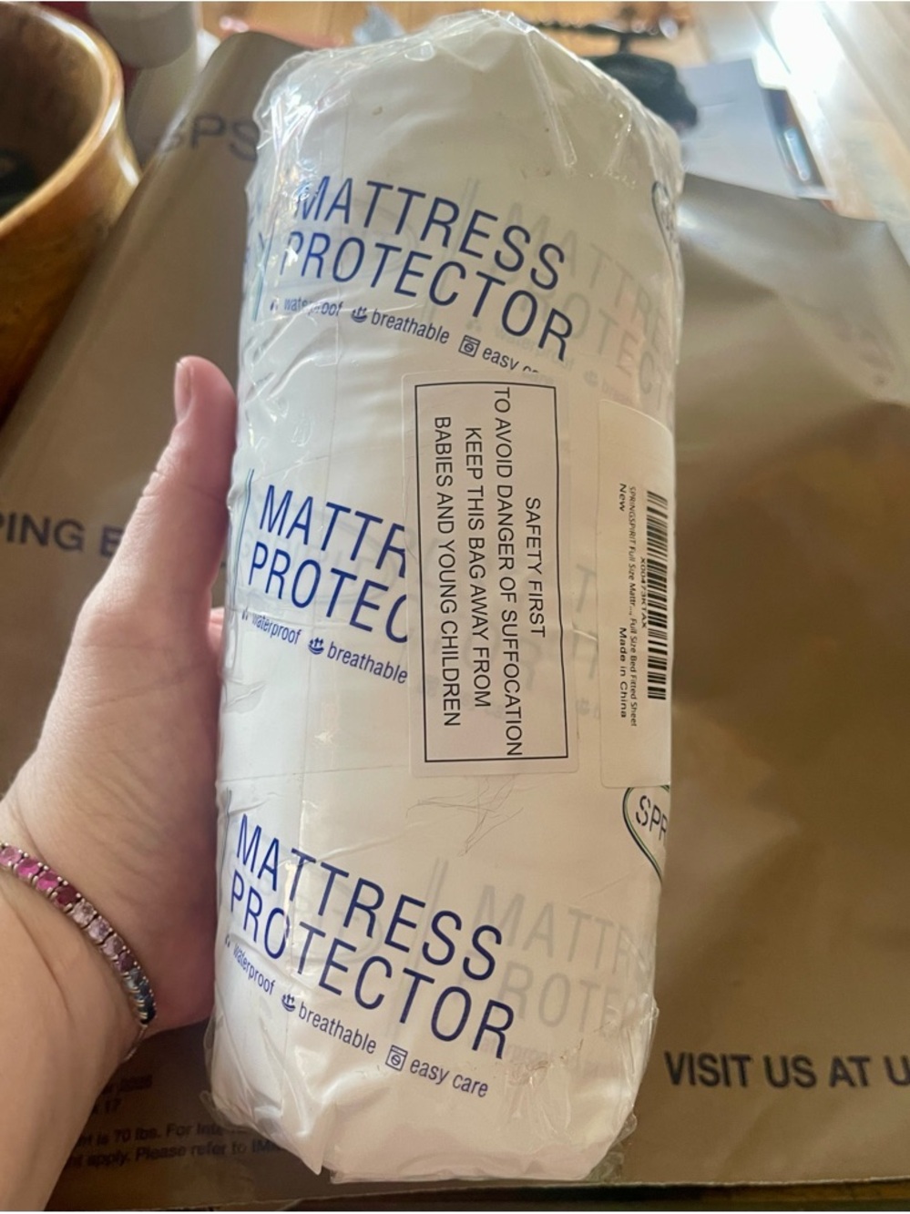 Full Size Mattress Protector - White Waterproof Breathable
